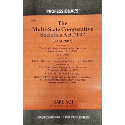Professional's Multi-State Co-Operative Societies Act, 2002 Bare Act 2024 